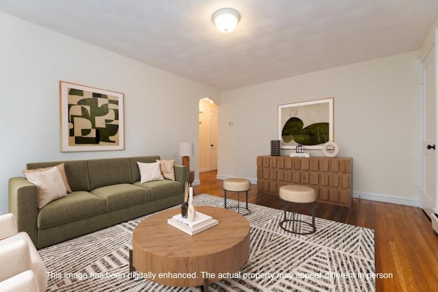 58 Aldrich Rd Unit A, Watertown, MA 02472 - living area featuring arched walkways and wood finished floors