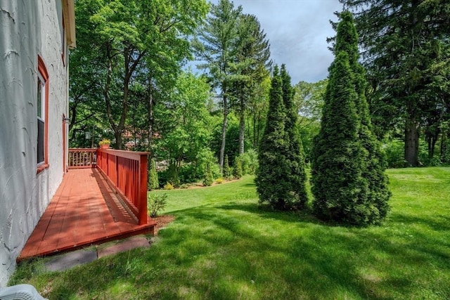7 Argyle St, Worcester, MA 01609 - view of grassy yard with a deck