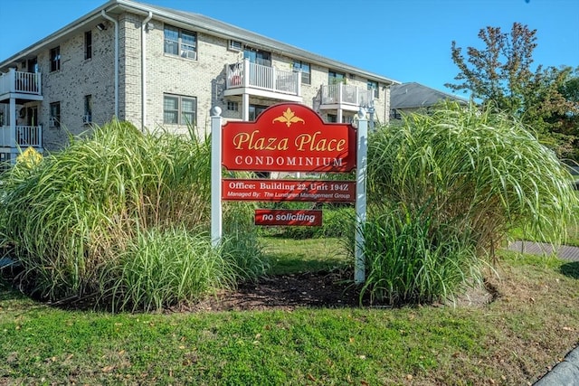 view of community sign