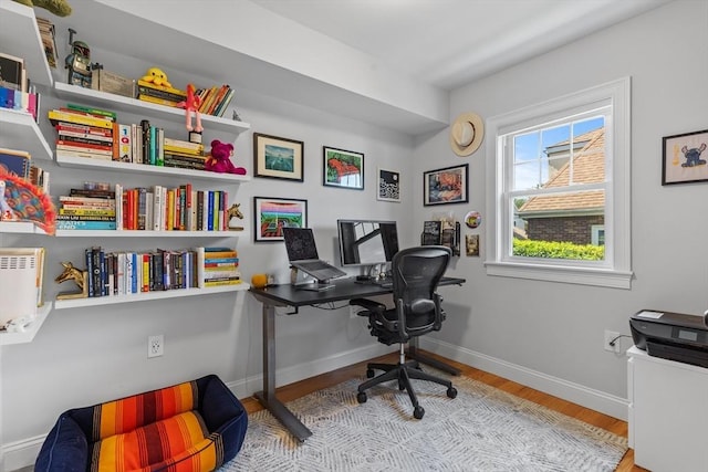 office featuring light wood-type flooring