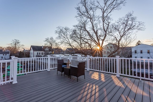 view of deck at dusk