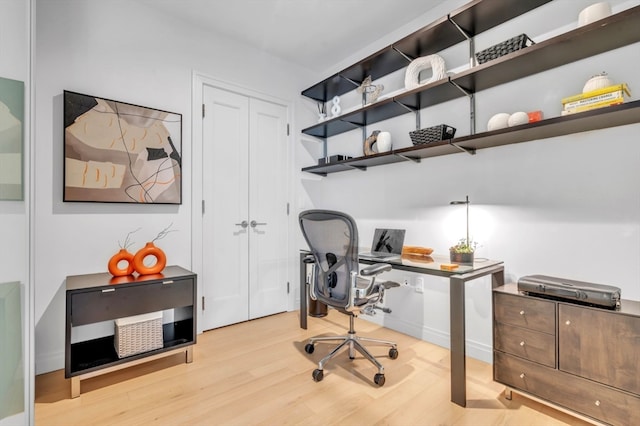 office featuring light hardwood / wood-style flooring