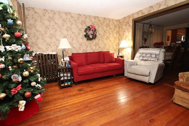 living room featuring hardwood / wood-style flooring