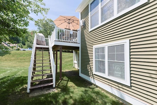 1 Washington Ct Unit 1, Uxbridge, MA 01569 - view of side of property with stairs, a wooden deck, and a yard