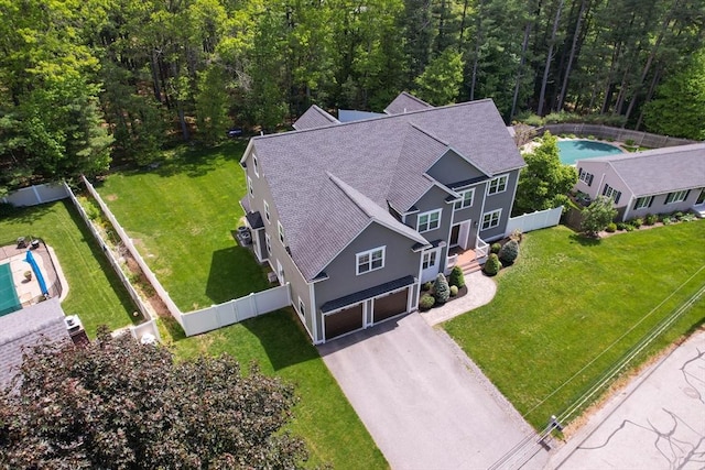11 Liberty Ave, Burlington, MA 01803 - view from above of property featuring a pool