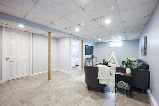 21 Trefton Dr, Braintree, MA 02184 - living area featuring a drop ceiling and recessed lighting