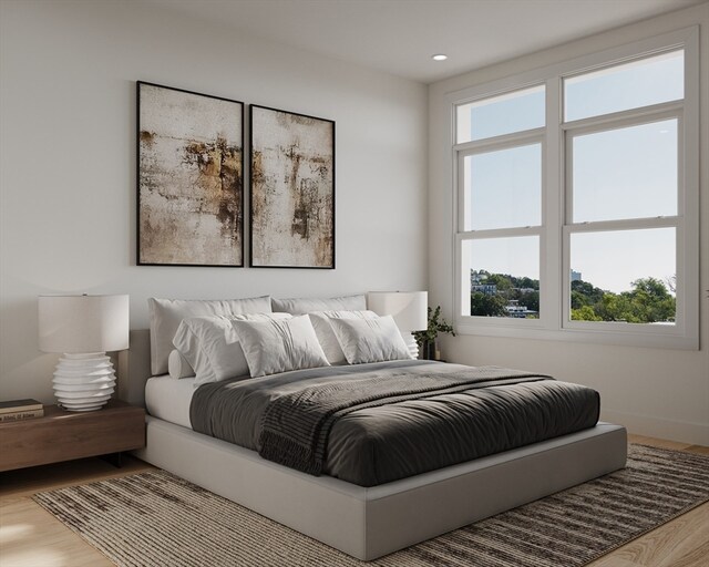 bedroom featuring hardwood / wood-style floors