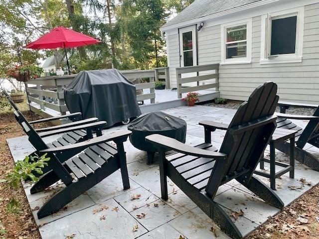 view of patio / terrace with a deck and grilling area