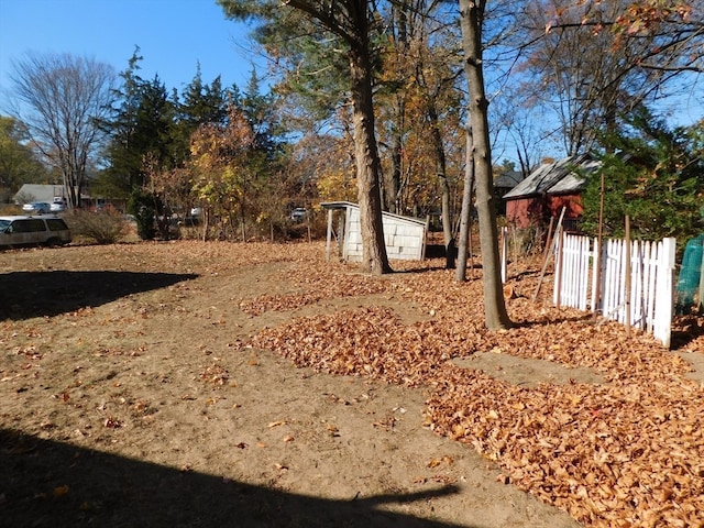 view of yard with a shed