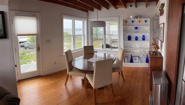 7 Cove St, Mattapoisett, MA 02739 - dining room with wood finished floors and beam ceiling