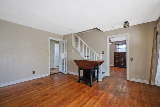 entrance foyer featuring dark wood-type flooring