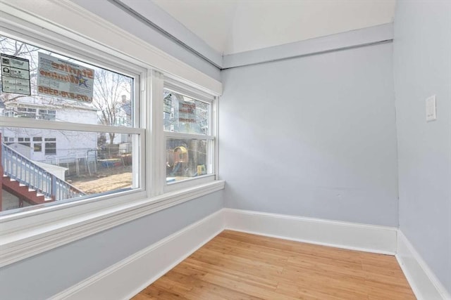 interior space with hardwood / wood-style floors