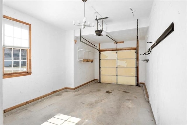 garage featuring baseboards and a garage door opener