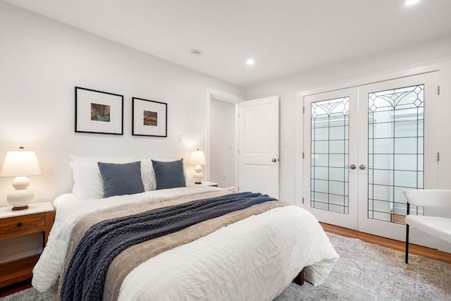 22 Carter St, Newton, MA 02460 - bedroom featuring french doors, recessed lighting, and wood finished floors