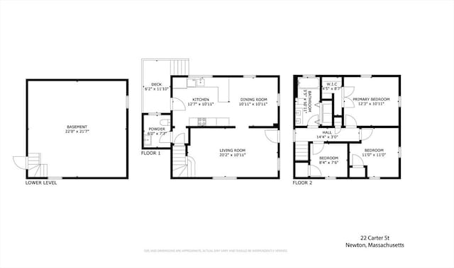 22 Carter St, Newton, MA 02460 - home floor plan