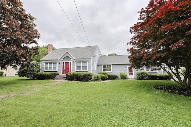 47 Forest St, Franklin, MA 02038 - view of front of property featuring a chimney and a front lawn