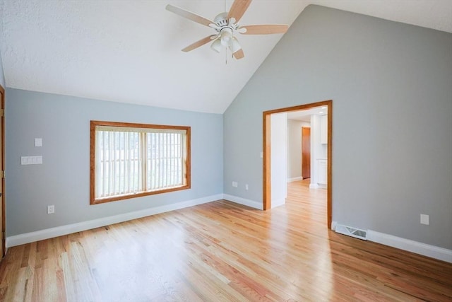 47 Forest St, Franklin, MA 02038 - spare room with ceiling fan, light wood-type flooring, lofted ceiling, and baseboards