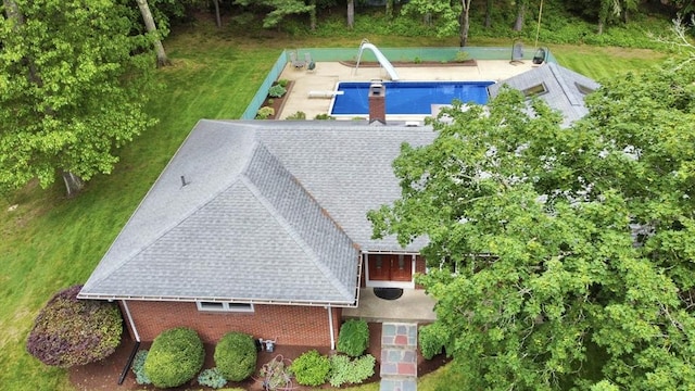 166 Primrose Dr, Longmeadow, MA 01106 - aerial view of property and surrounding area with a pool