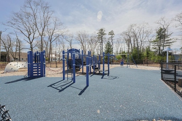 community play area featuring fence