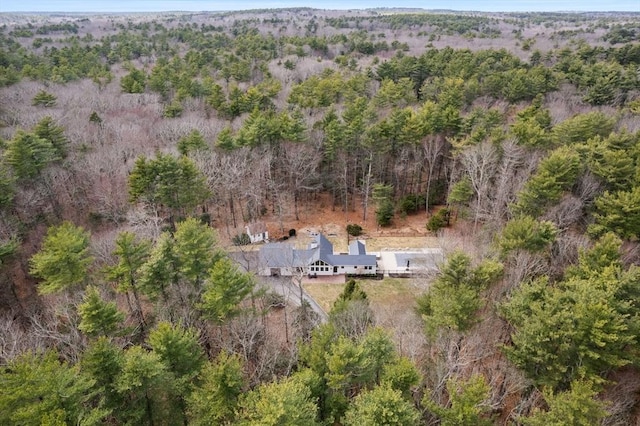 aerial view with a forest view