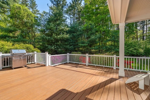deck with grilling area