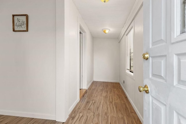 hall featuring light hardwood / wood-style floors