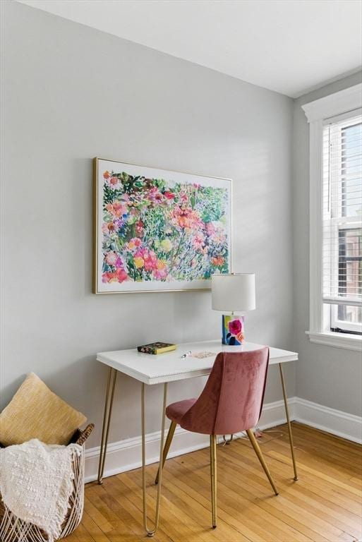 72 Strathmore Rd Unit 10B, Boston, MA 02135 - home office featuring light wood finished floors, plenty of natural light, and baseboards