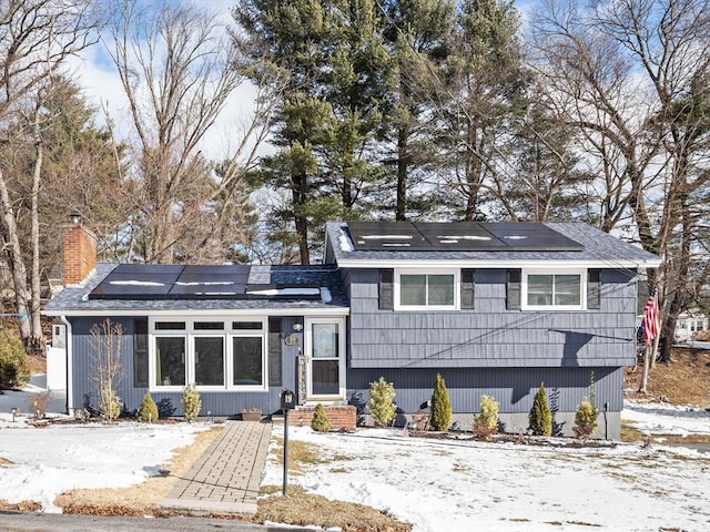 tri-level home with solar panels