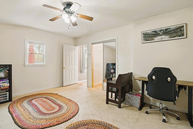 130 Franklin St, Milford, NH 03055 - carpeted office space featuring a ceiling fan and baseboards