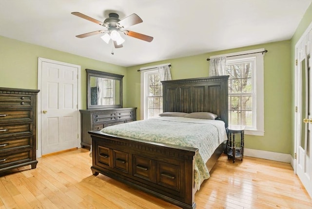 130 Franklin St, Milford, NH 03055 - bedroom featuring light wood-type flooring, baseboards, and ceiling fan