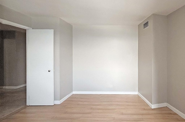 empty room featuring light wood-type flooring