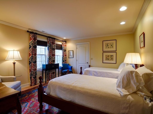 bedroom featuring ornamental molding