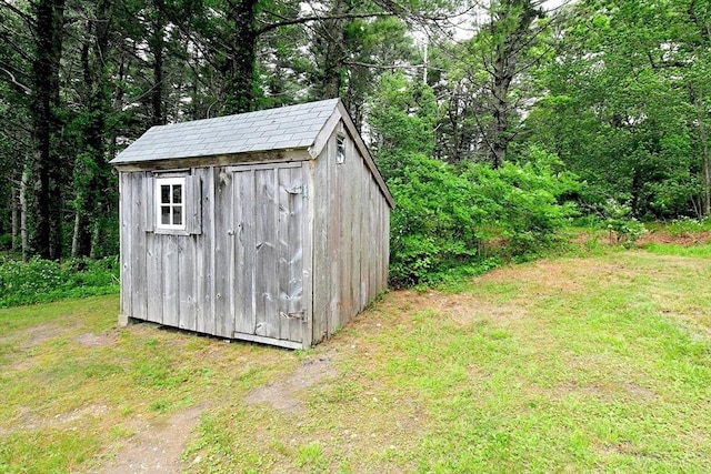 11 Winchester Ave, Bourne, MA 02532 - view of shed with a wooded view