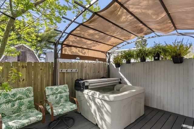 21 Grove St, Fairhaven, MA 02719 - wooden terrace with fence and a pergola
