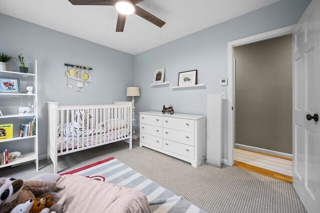 126 Arrow Head Rd, Marshfield, MA 02050 - bedroom featuring carpet flooring, a crib, and a ceiling fan