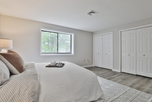 181 Littleton Rd Unit 213, Chelmsford, MA 01824 - bedroom with two closets, wood finished floors, and baseboards