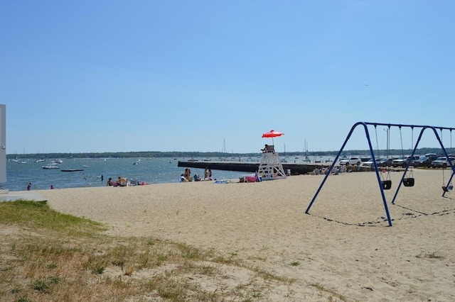 view of community featuring a water view