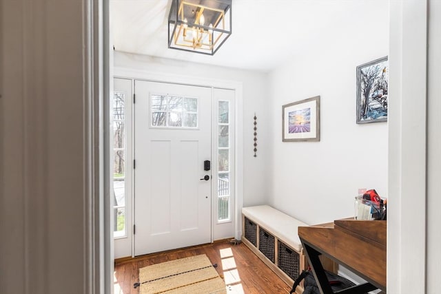 entryway featuring wood finished floors