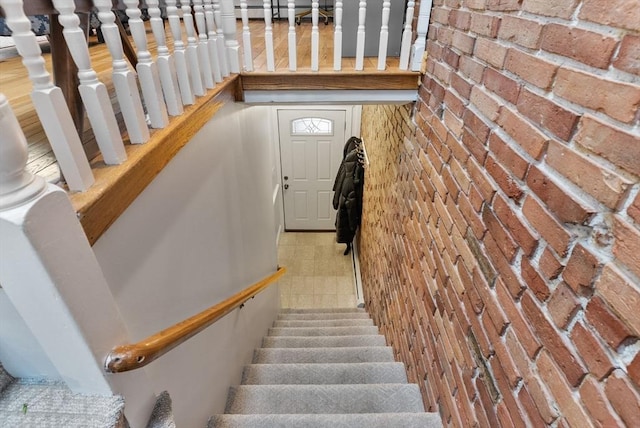 9-11 Linley Ter Unit 2, Boston, MA 02127 - staircase with brick wall