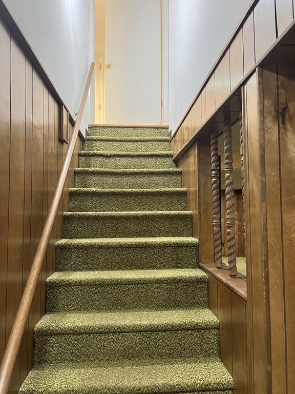 216 Bel Air Dr, Longmeadow, MA 01106 - stairs with wood walls