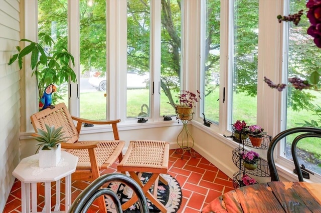 9 Mohawk Rd, Marblehead, MA 01945 - sunroom / solarium featuring brick patterned floors and baseboards