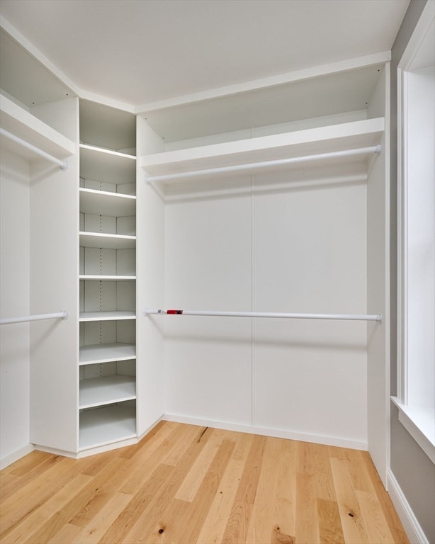 walk in closet featuring hardwood / wood-style flooring