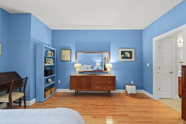 bedroom featuring light hardwood / wood-style floors