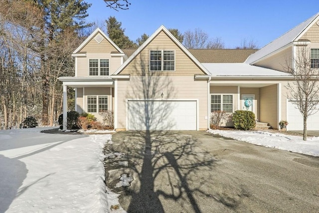 view of front of house with a garage