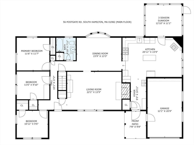 56 Postgate Rd, Hamilton, MA 01982 - home floor plan