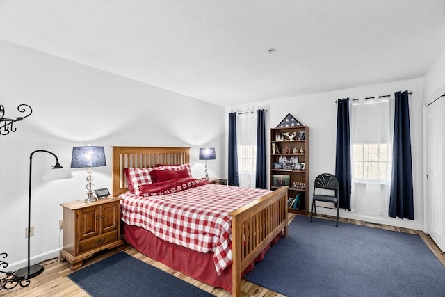 bedroom featuring light hardwood / wood-style flooring