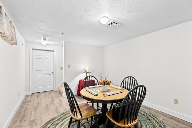 dining area with light hardwood / wood-style floors