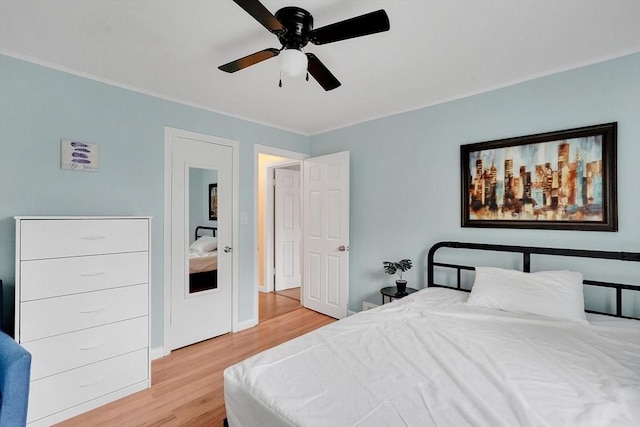 122 Brookside Cir, Springfield, MA 01129 - bedroom featuring wood finished floors, ornamental molding, and a ceiling fan