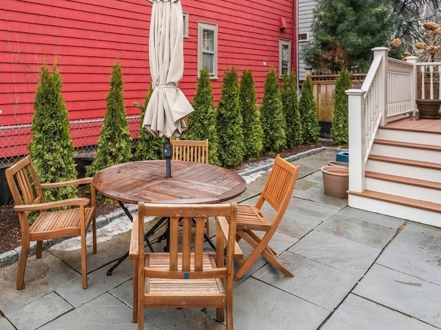 view of patio / terrace with fence and outdoor dining space