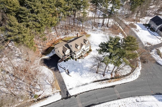 view of snowy aerial view